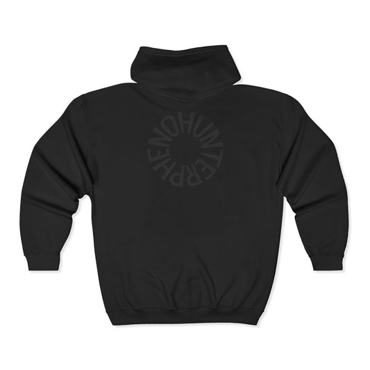Phenohunter Back Logo Front Full‑Zip Hooded Sweatshirt